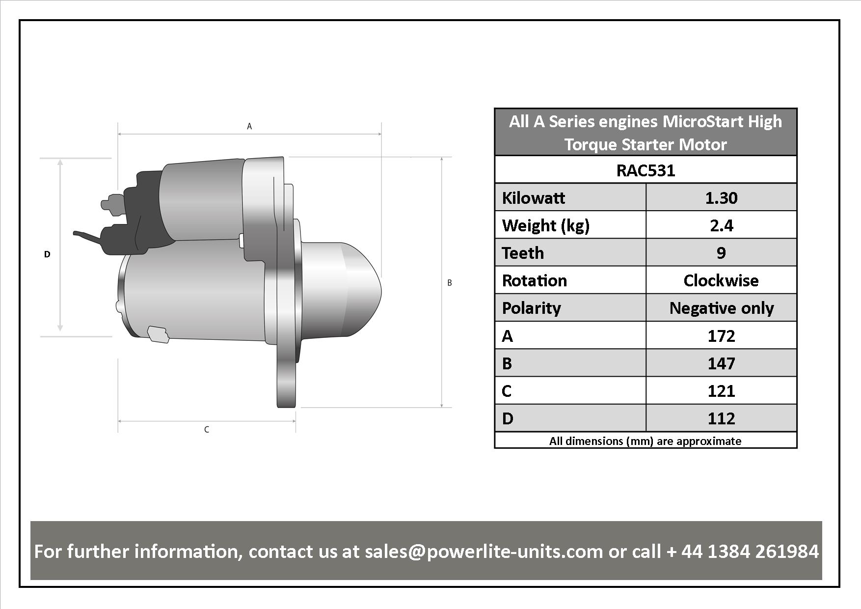 Hi Torque Starter Motors > Generic/Custom - Auto mit Motorradmotor  (Rückwärtsgang-Anlasser) LMS362 und LMS361 - Auto Electric Supplies Website